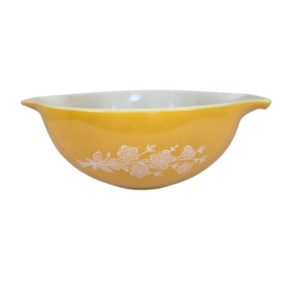 Vintage 1970's Pyrex "Butterfly Gold" Mixing Bowl Yellow Cinderella 443 ~ 2.5 Qu - Picture 6 of 12
